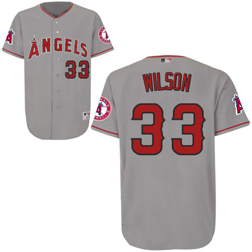 C-J Wilson #33 mlb Jersey-Los Angeles Angels of Anaheim Women's Authentic Road Gray Cool Base Baseball Jersey